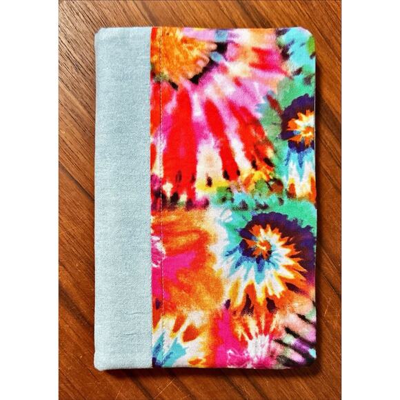 Handmade Tie-Dye & Denim Fabric Notebook Pad Cover 6"x 9.5" - Picture 1 of 3